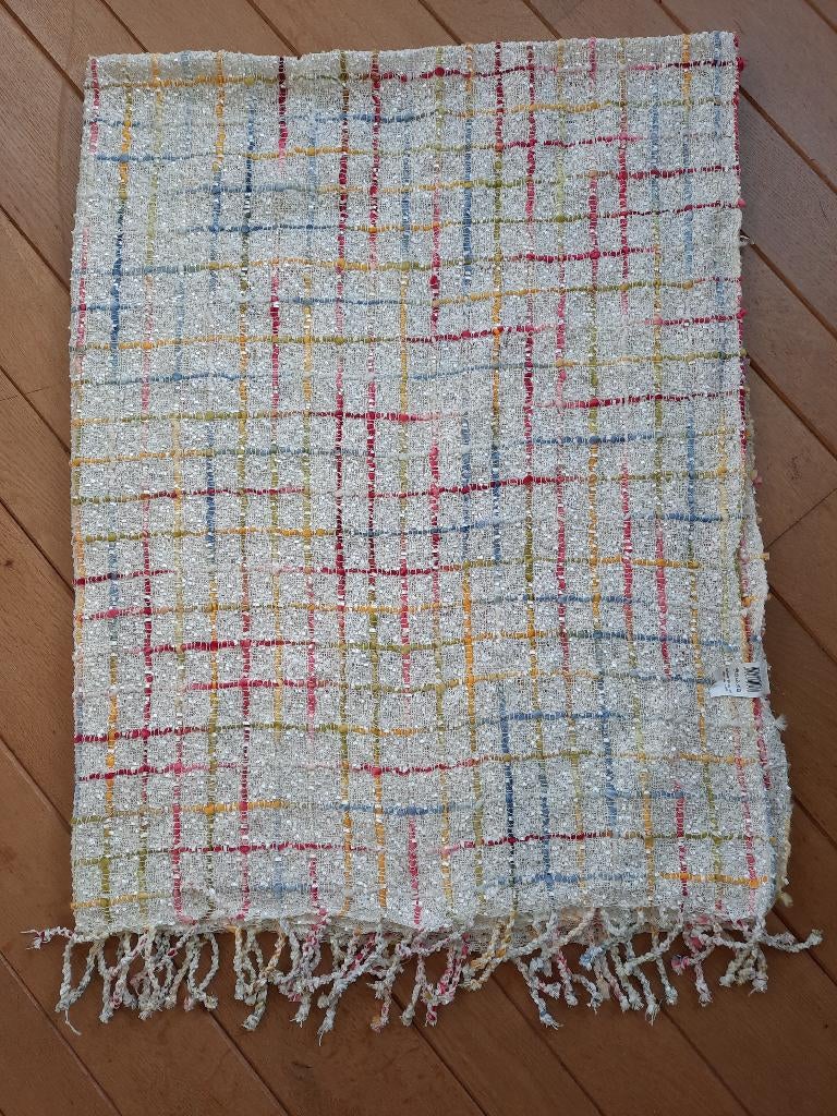 Plaid beige met felle kleurtjes ruit, Ophalen of Verzenden