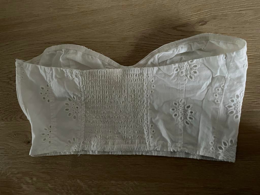 Wit kanten topje, Kleding | Dames, Tops, Ophalen of Verzenden, Zo goed als nieuw, Wit, Zonder mouw