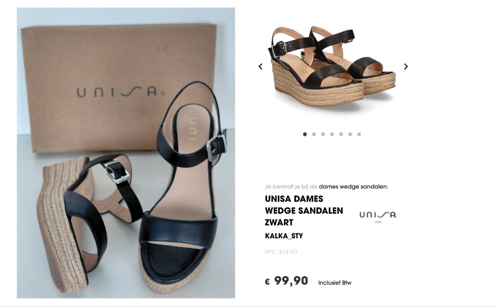 Leren Unisa sandalen 40 (als nieuw!), Zwart, Zo goed als nieuw, Unisa, Sandalen of Muiltjes