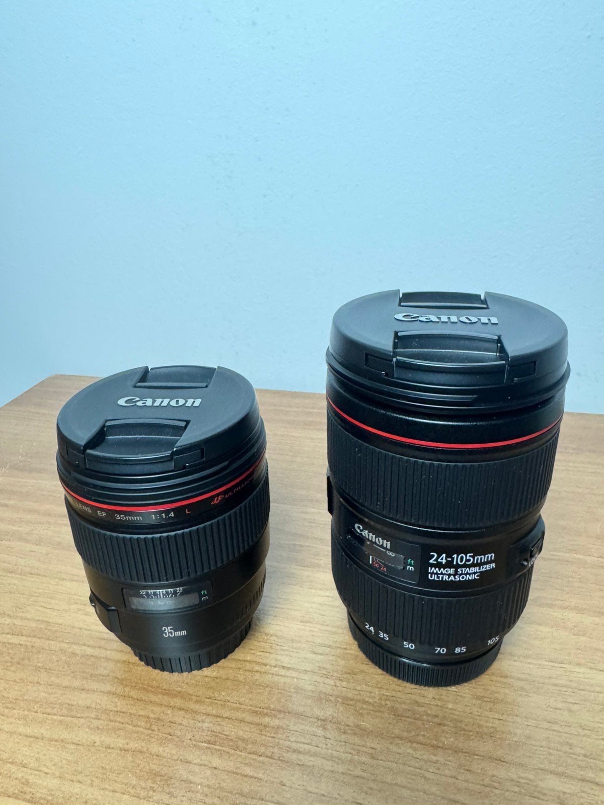 Canon 35mm 1.4L USM + 24-105mm f4L USM II + EF-R Adapter, Ophalen of Verzenden, Zo goed als nieuw