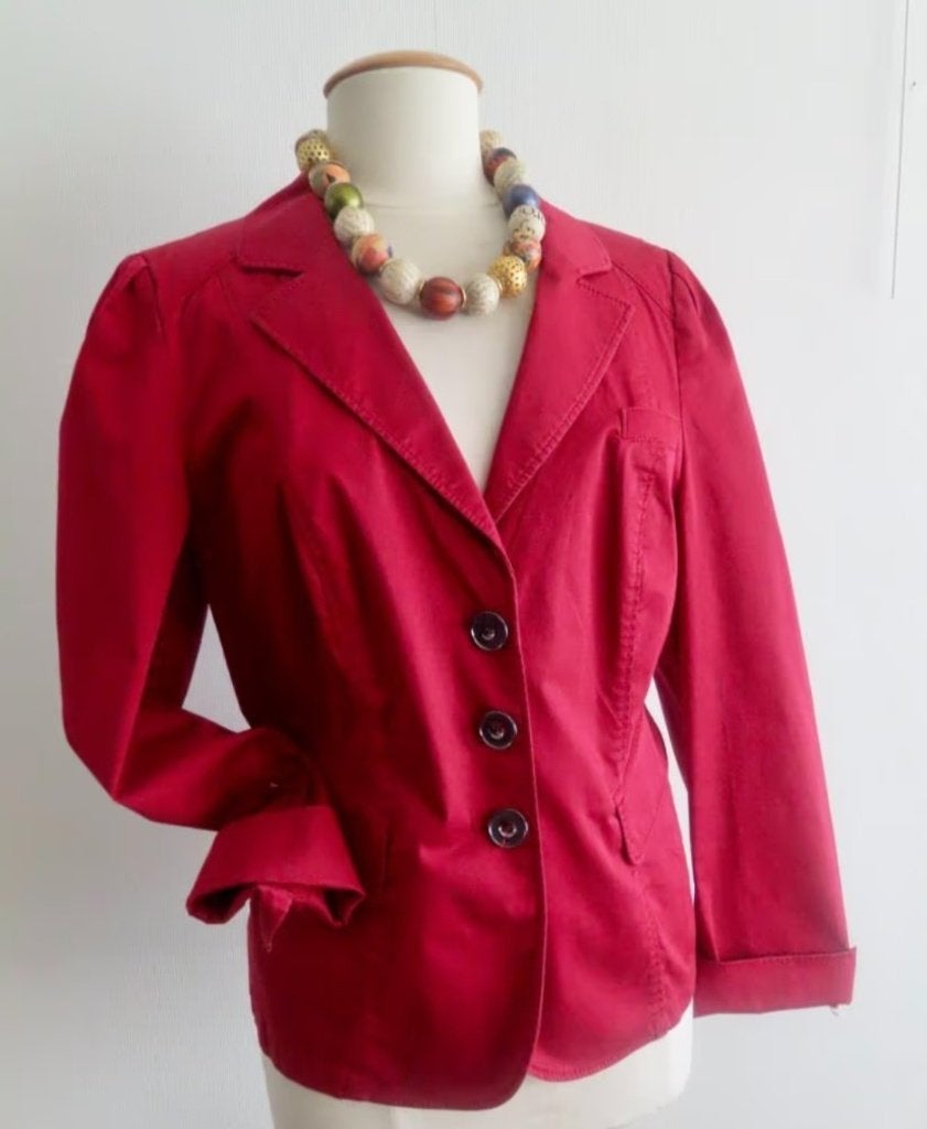 Taifun, katoenen blazer in prachtig rood en mooie snit mt44, Maat 42/44 (L), Ophalen of Verzenden, Zo goed als nieuw, Taifun