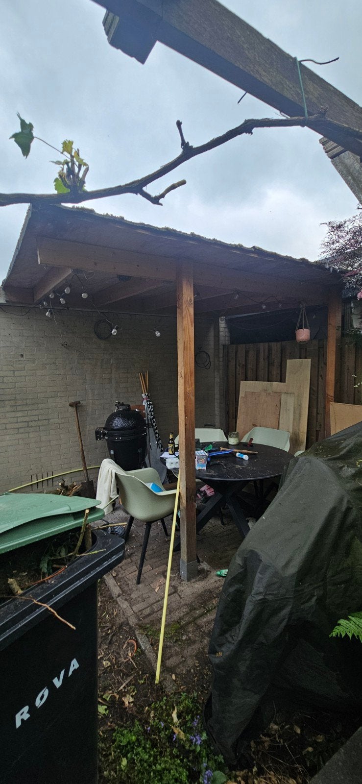Overkapping 275cm breed 220cm diep, Overige typen, Zonder ramen, Met overkapping, Hout