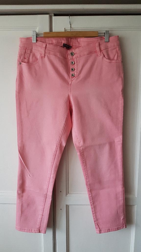Roze capri dames broek maat 46 stretch, Maat 46/48 (XL) of groter, Nieuw, Ophalen of Verzenden, Roze