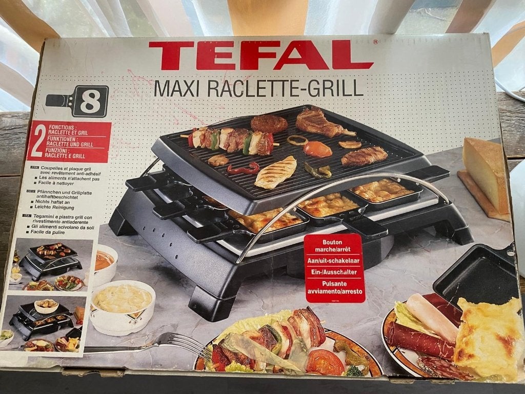 Tefal maxi raclette, Witgoed en Apparatuur, Gourmetstellen, Ophalen, Zo goed als nieuw, 4 t/m 7 personen