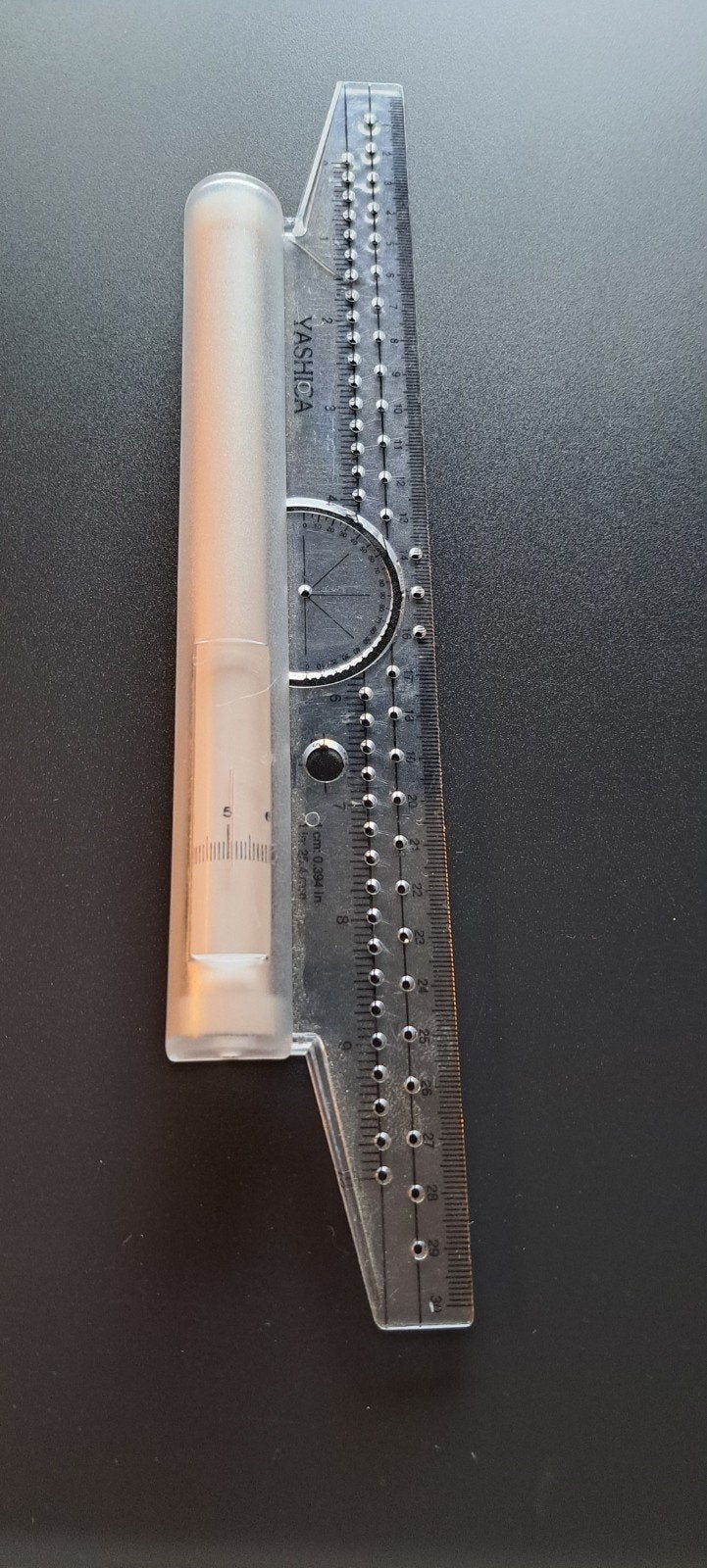 Yashica lineaal met ingebouwde rolmaat., Ophalen of Verzenden, Zo goed als nieuw, Overige typen