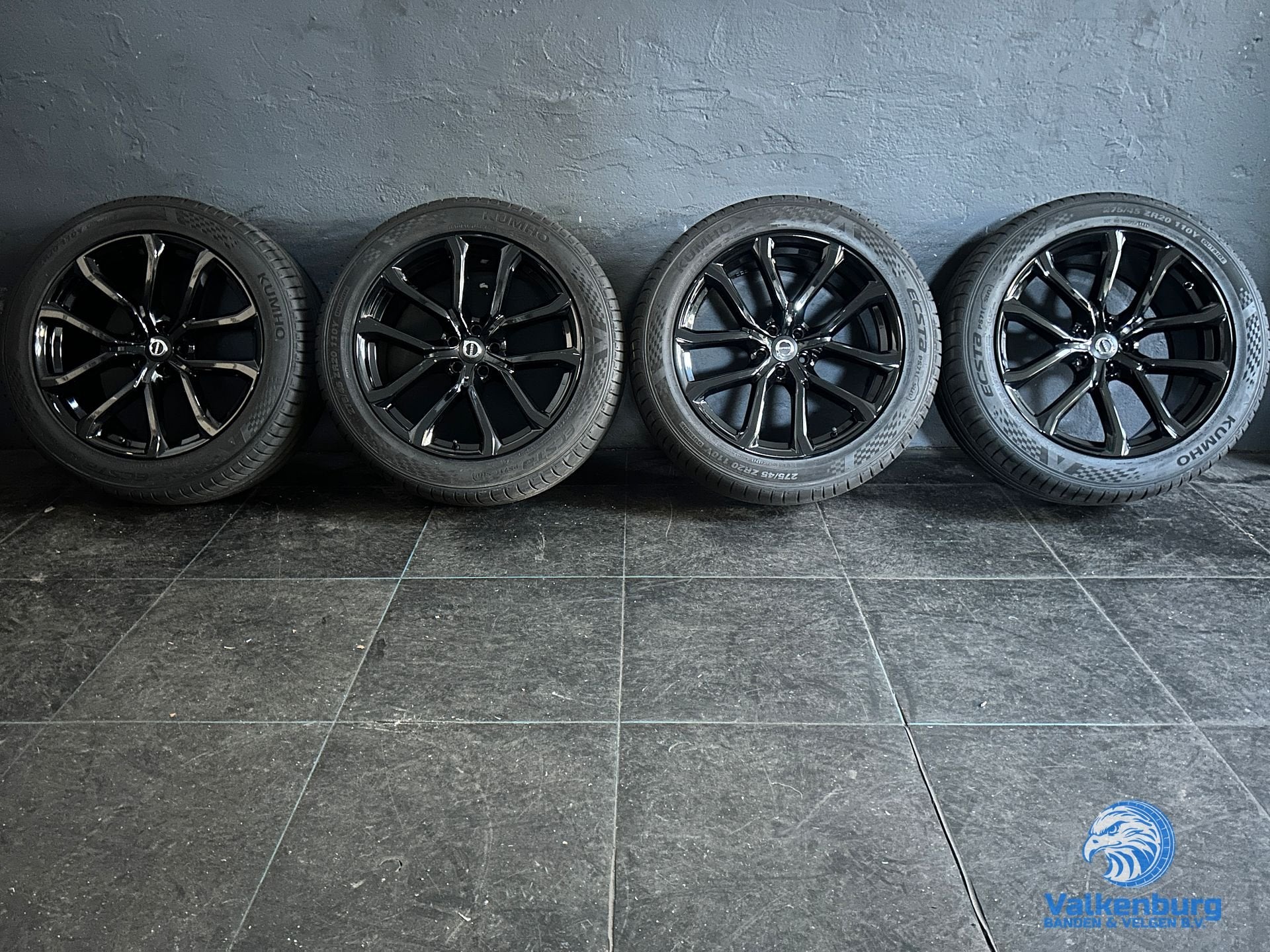 Nieuwe originele Volvo XC90 5 Spoke Black R Design 20 inch z, Auto-onderdelen, -, 275 mm, -, Banden en Velgen
