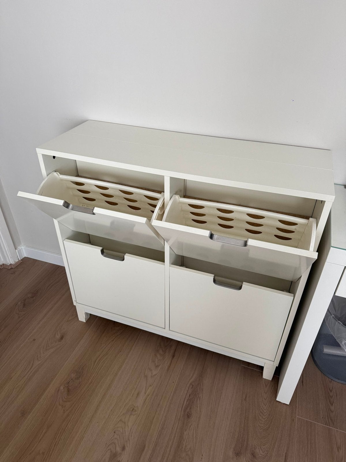Witte schoenenkast met 4 vakken - IKEA Bissa, Ophalen, Gebruikt