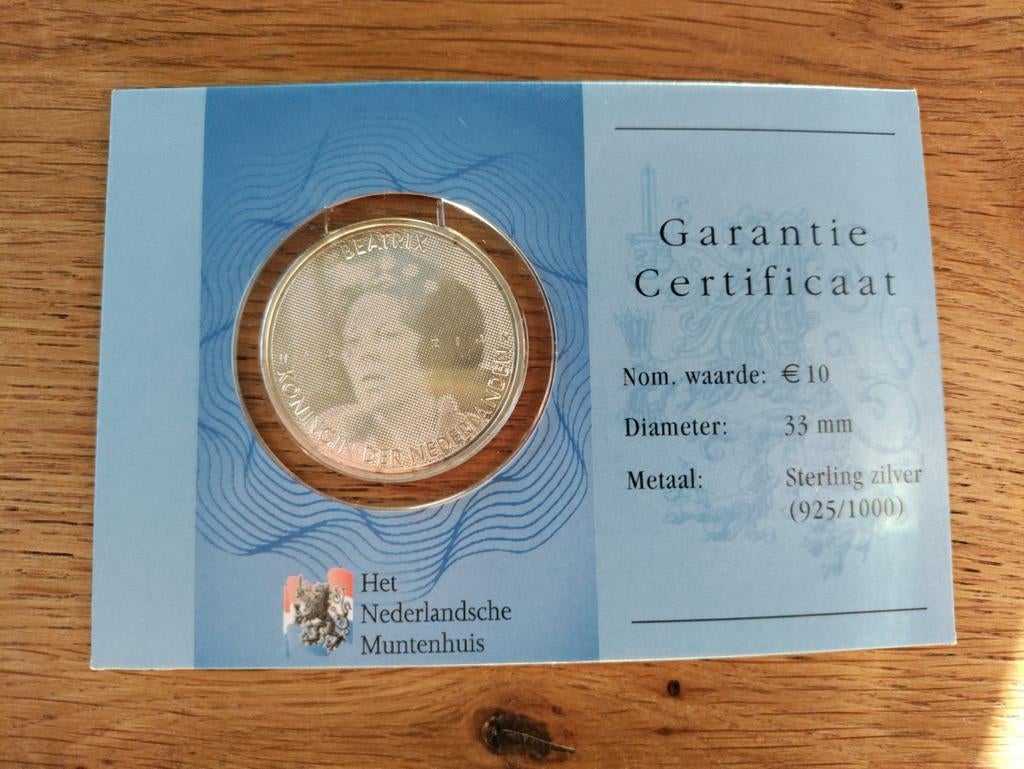 Zilveren 10 Euro Munt Koningin Beatrix 2005 - 17,8 gr 0.925, Koningin Beatrix, Zilver, Euro's, Ophalen of Verzenden