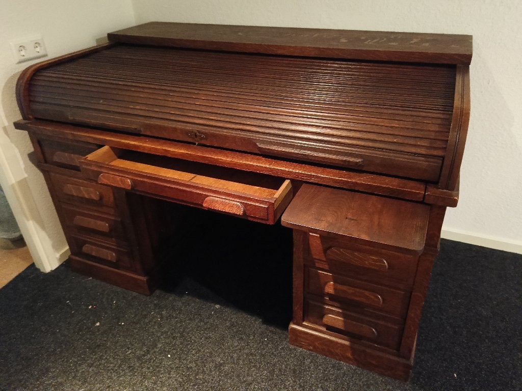 Antiek houten bureau, Ophalen, Gebruikt
