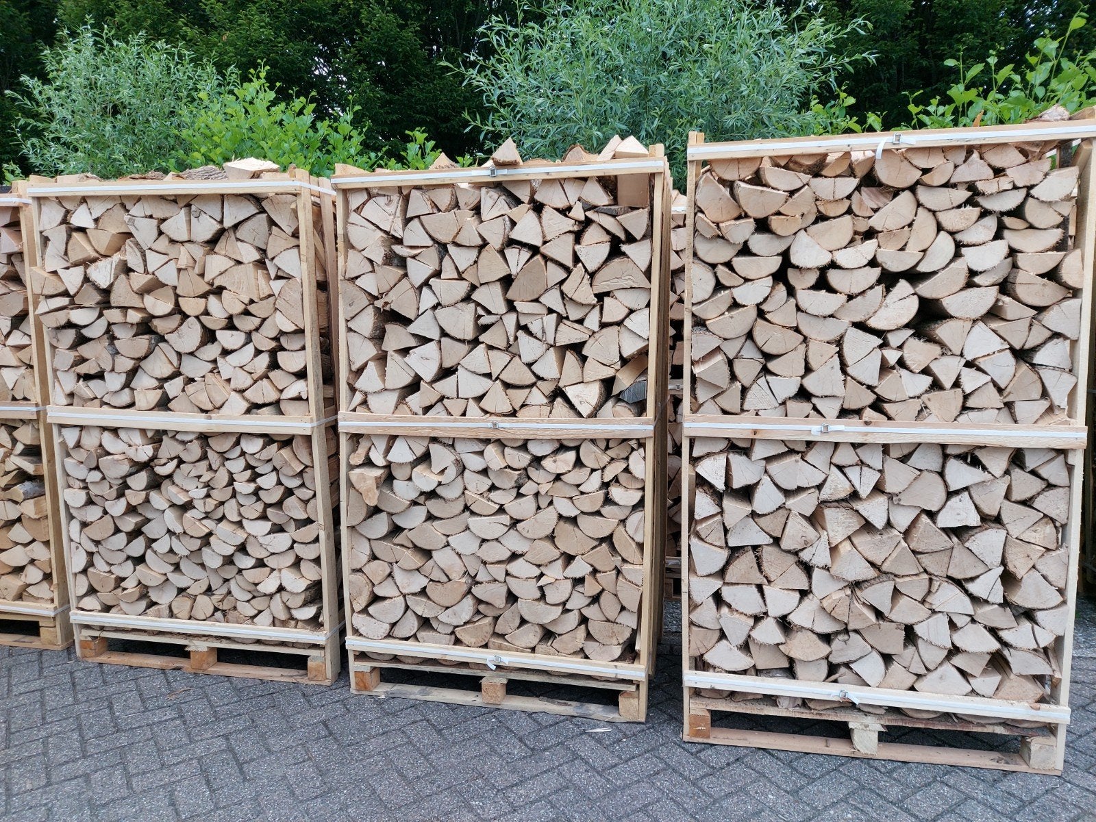 XL krat harde mix haardhout, 2 kuub., Tuin en Terras, 6 m³ of meer, Ophalen