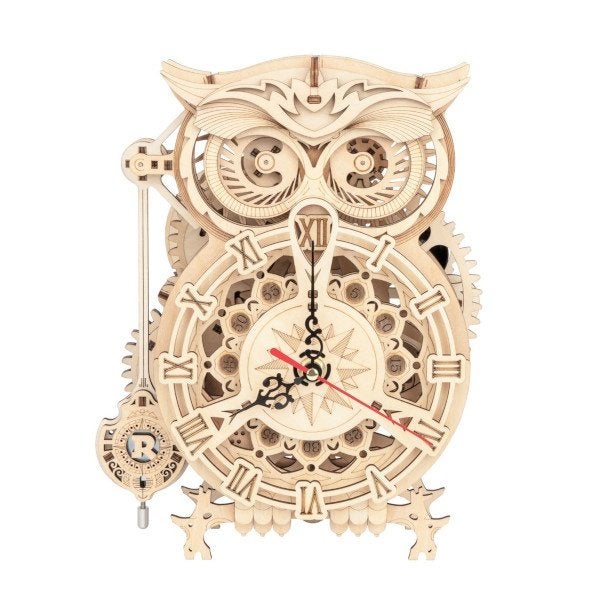 Robotime Owl Clock LK503 Bouwpakket Nieuw, ROKR, Gebouwen, Nieuw, Meerkleurig