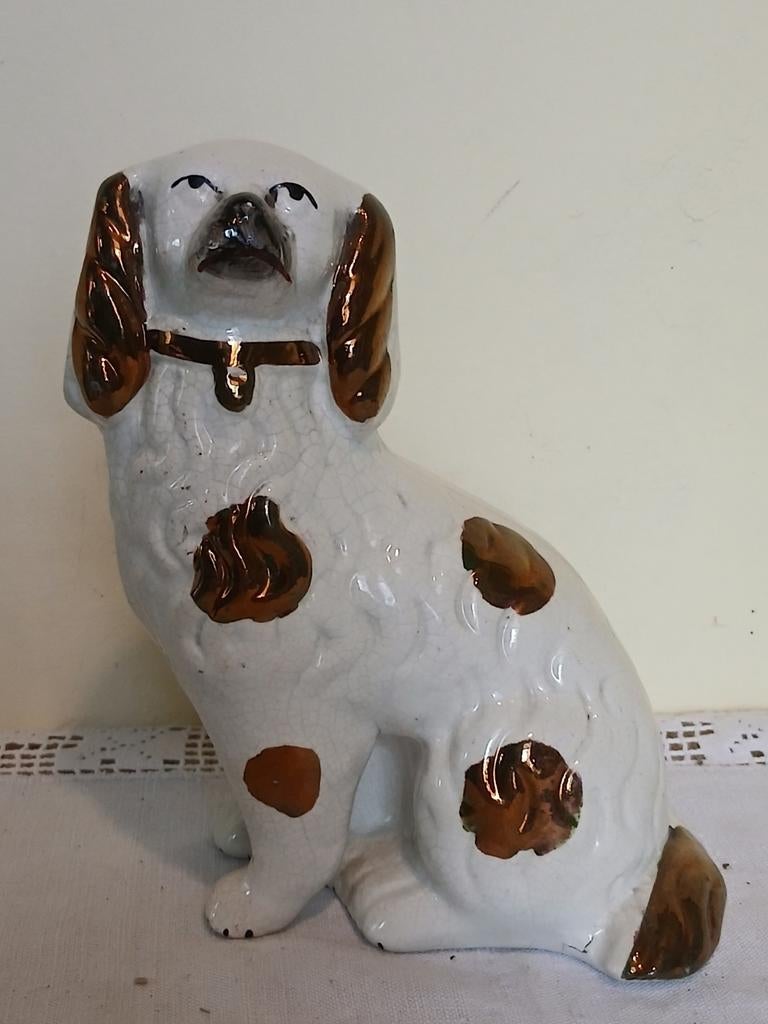 Staffordshire schoorsteenhondje, Ophalen of Verzenden, Zo goed als nieuw, Steen, Aardewerk of Keramiek, Dier