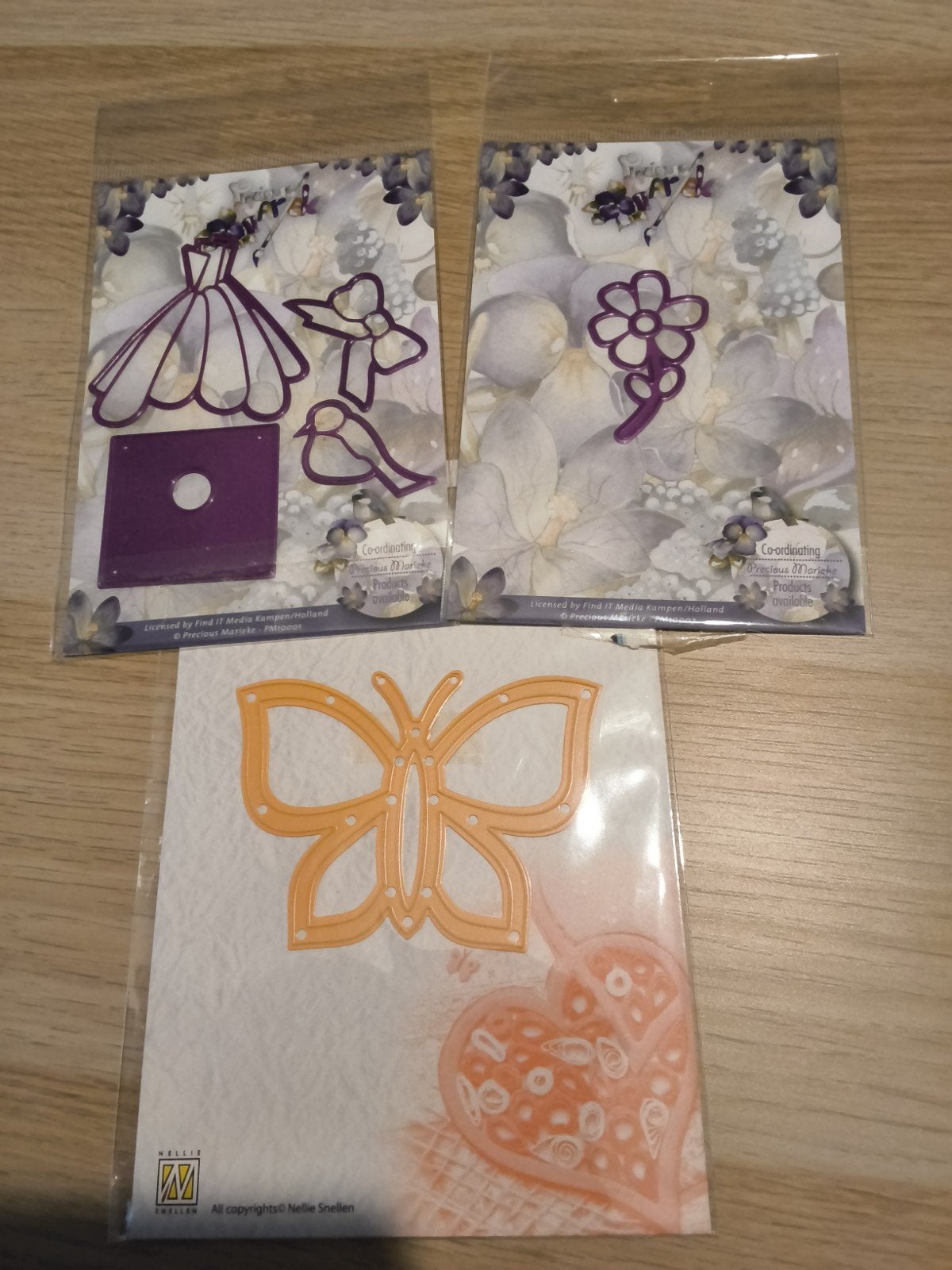 Snijmallen set: Vogelhuisje, Bloem & Vlinder, Meerkleurig, Zo goed als nieuw, Overige merken, Knutselmateriaal