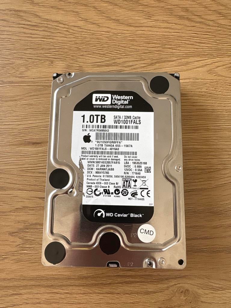 Western Digital Caviar Black 1TB SATA HDD, Computers en Software, Harde schijven, Intern, Gebruikt, Server, Ophalen of Verzenden