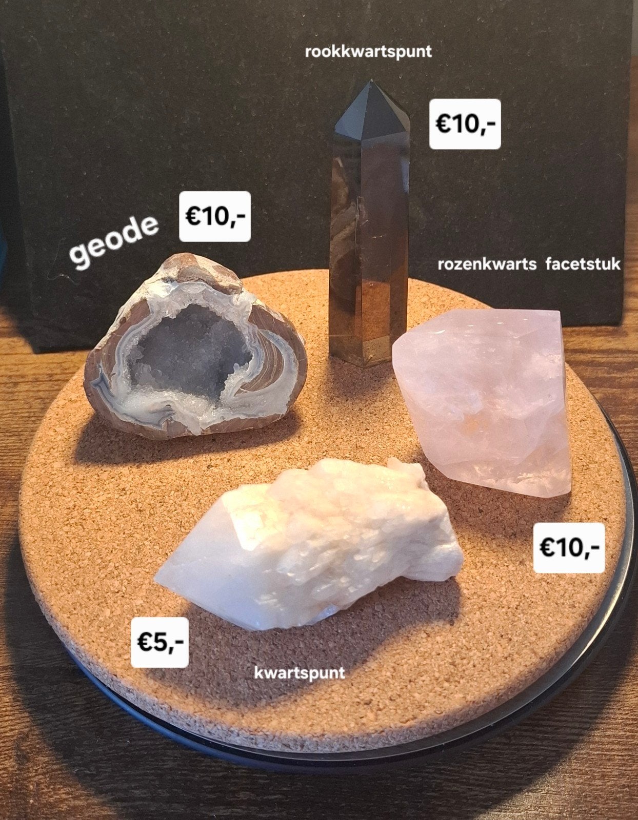 Diverse edelstenen en mineralen: geode, kwartspunten, Ophalen of Verzenden