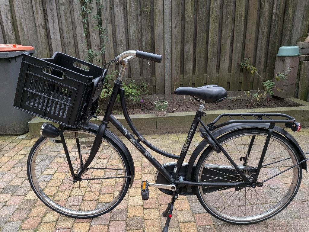Batavus Young Dutch meisjes/kinderfiets met voordrager krat, Terugtraprem, Gebruikt, Batavus, Ophalen