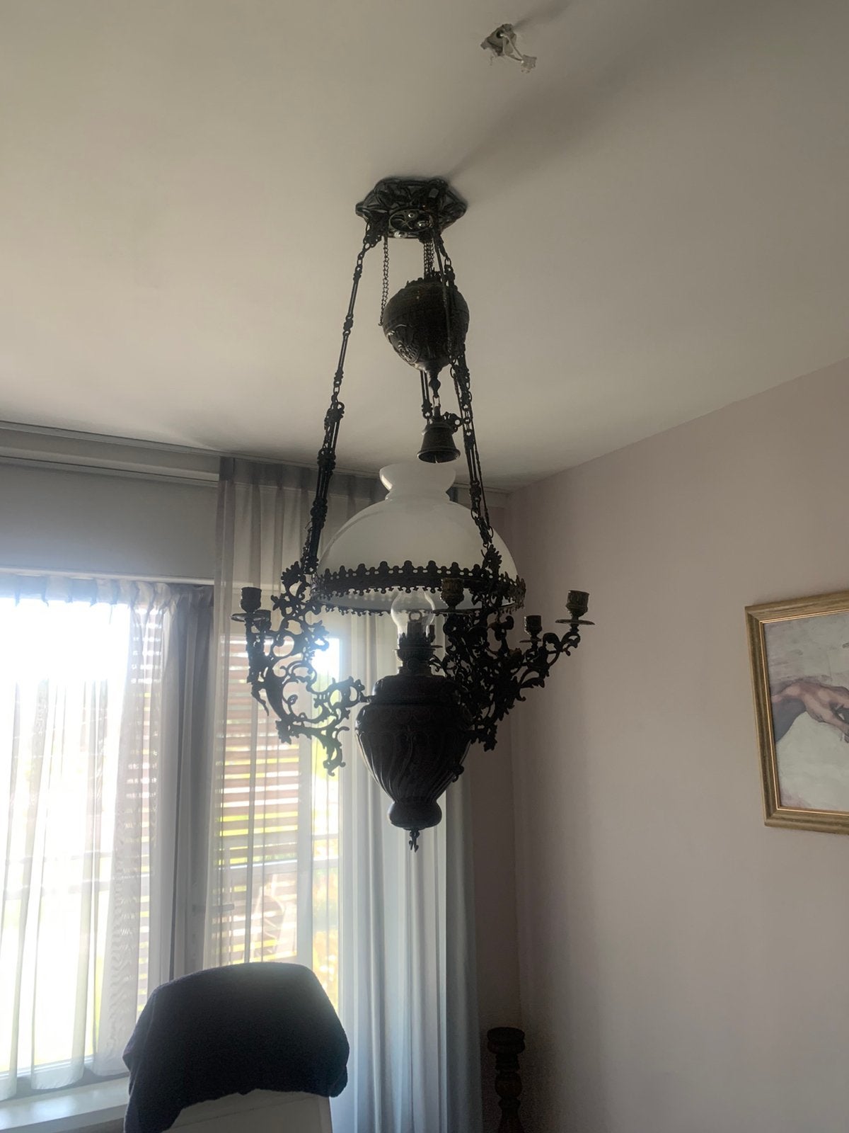 Lamp. Met bijbehorende kaarsen, Huis en Inrichting, Lampen | Kroonluchters, Ophalen, Zo goed als nieuw