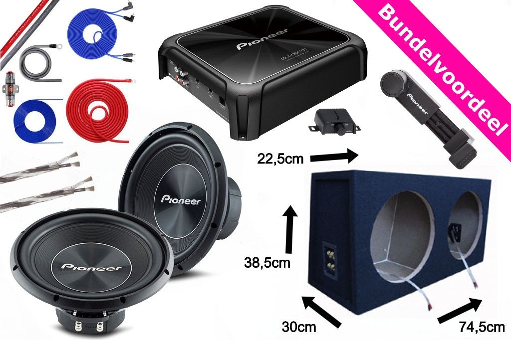 3000W Pioneer Subwoofer Kist + Zware Monoblock + Kabelset, ., Nieuw, Ophalen of Verzenden, .