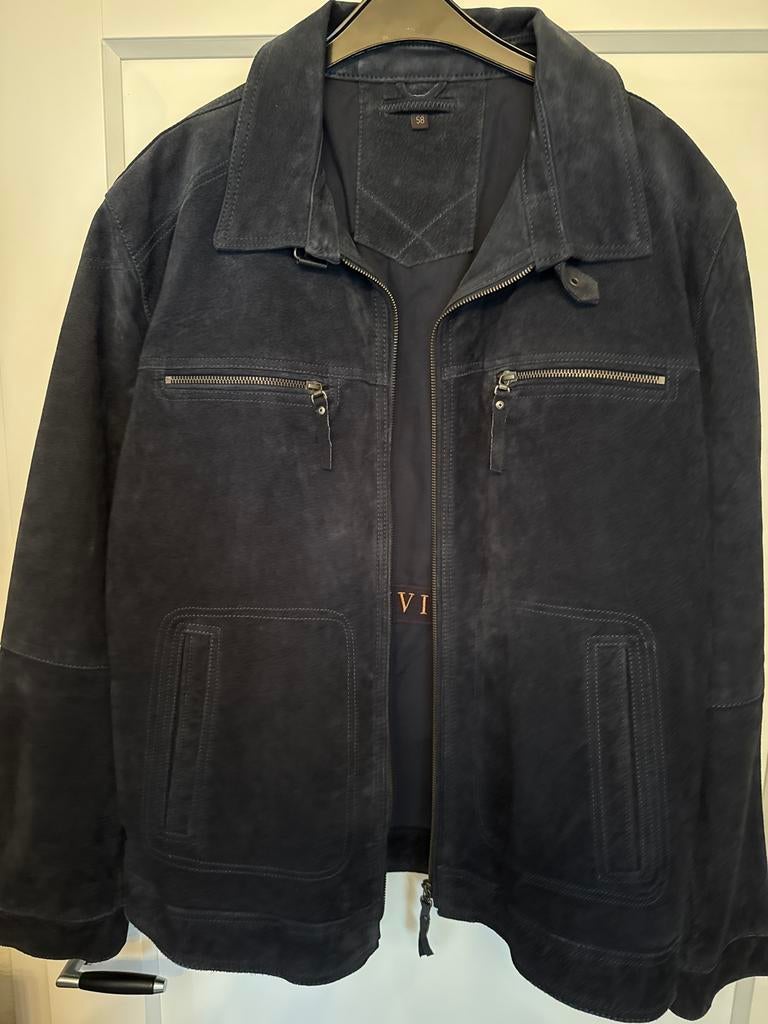 Stijlvol suède jas van Jones Division, maat 58 (XL), Verzenden, Zo goed als nieuw, Maat 56/58 (XL), Blauw