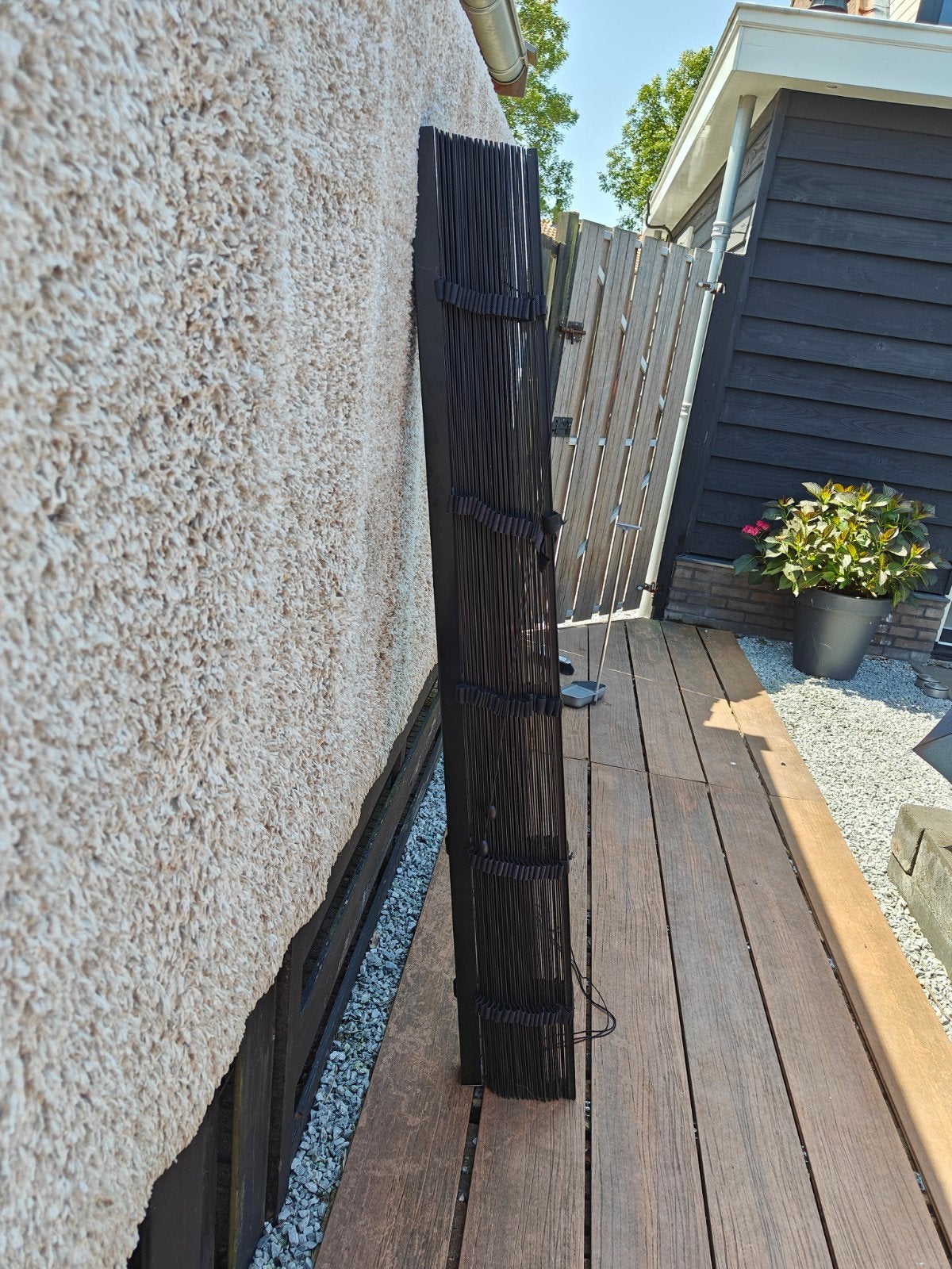 Zwarte Luxaflex 1.60 cm breed, Ophalen