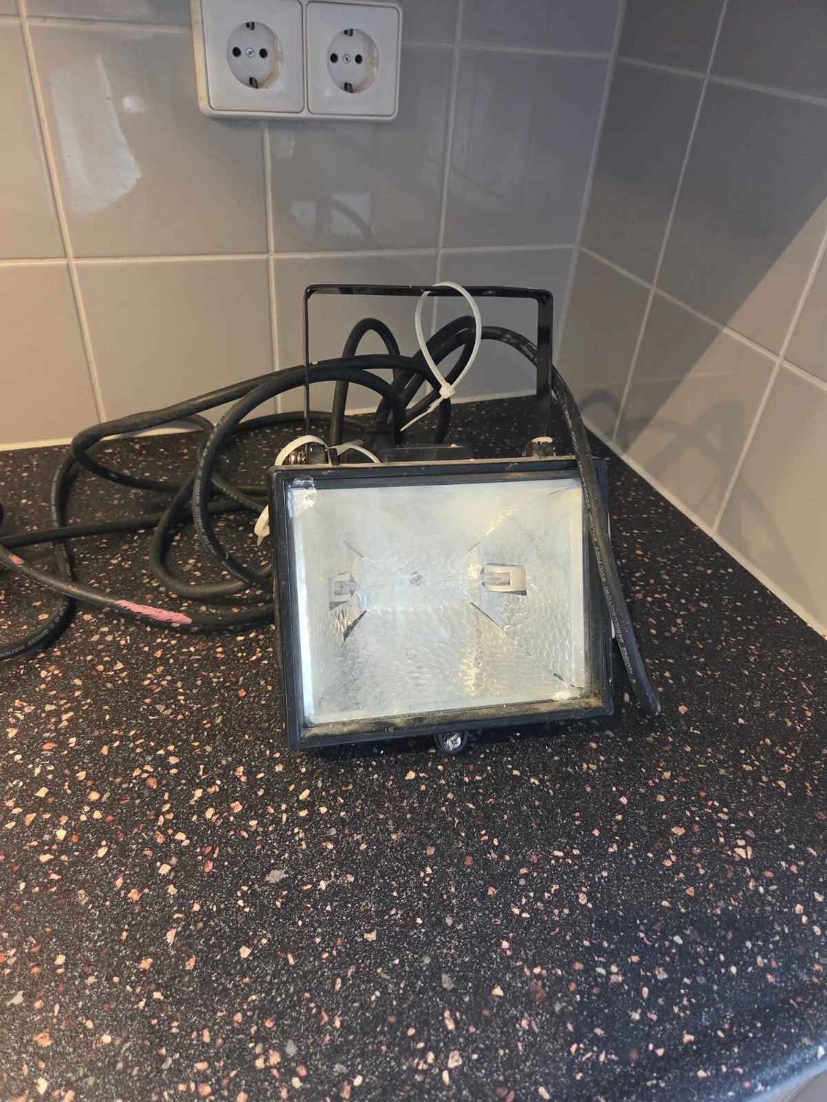 Halogeen bouwlamp 500W - Gebruikt maar functioneel, Gebruikt, Minder dan 50 watt, Overige typen, Aluminium