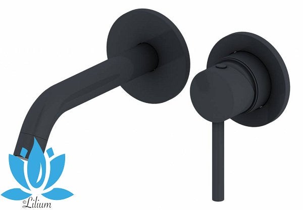 Wastafelkraan, inbouw, Lilium Rond, compleet, matzwart, Verzenden, Nieuw, Rvs, Kraan