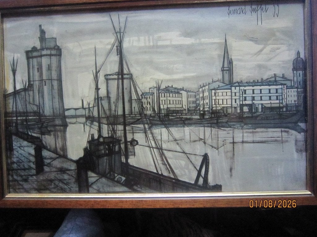 BERNARD BUFFET, 1869,Litho?Le Port de La Rochelle 1955., Antiek en Kunst, Ophalen