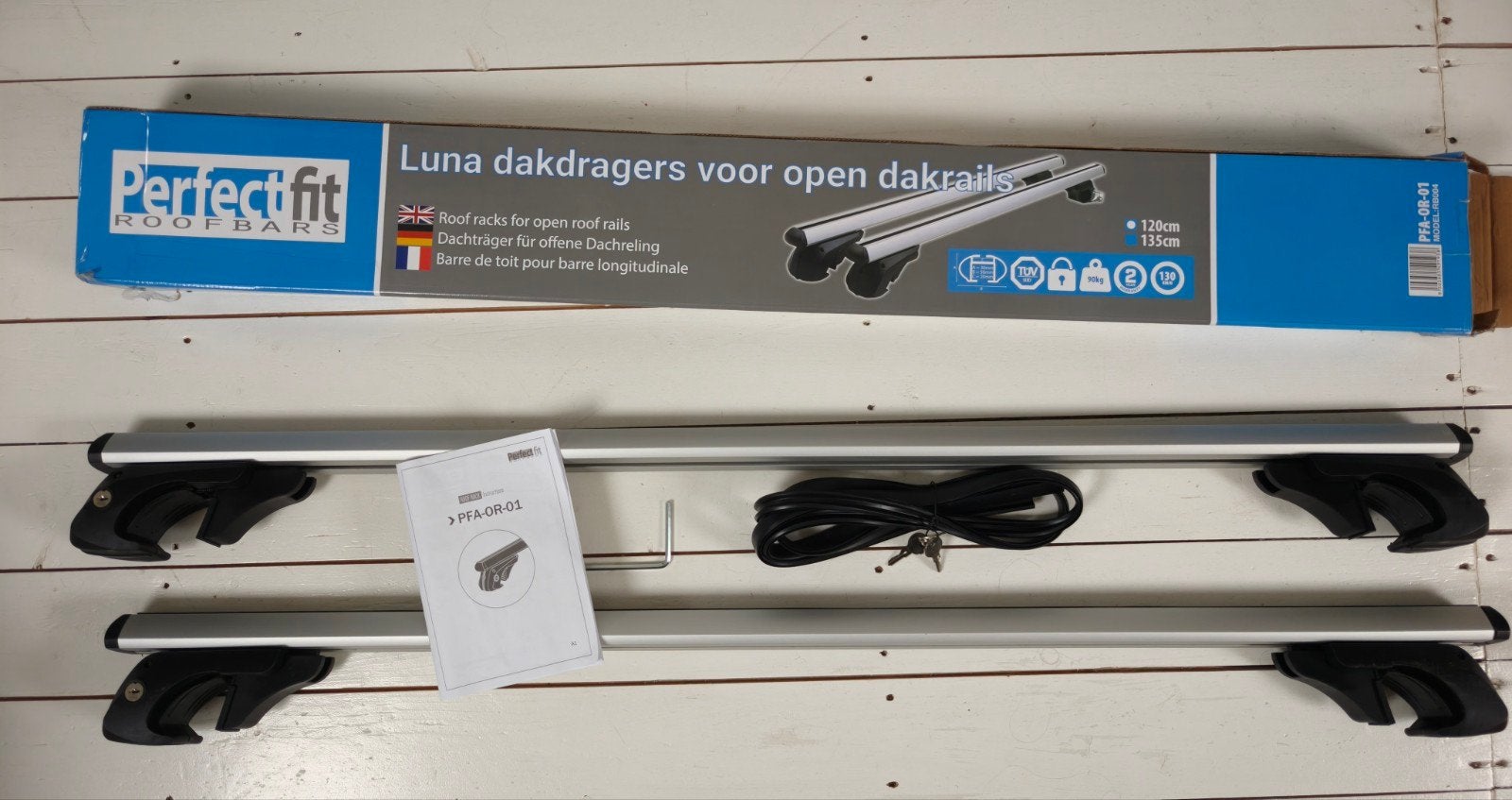 Dakdragers Perfect Fit Luna voor open dakrails 120cm, Ophalen, Zo goed als nieuw