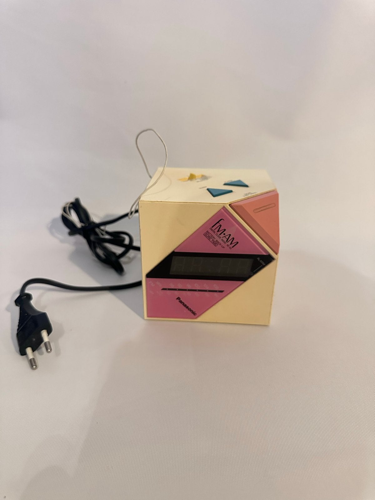 Vintage Panasonic AM/FM Kubus Wekker Radio, Ophalen of Verzenden, Gebruikt, Radio