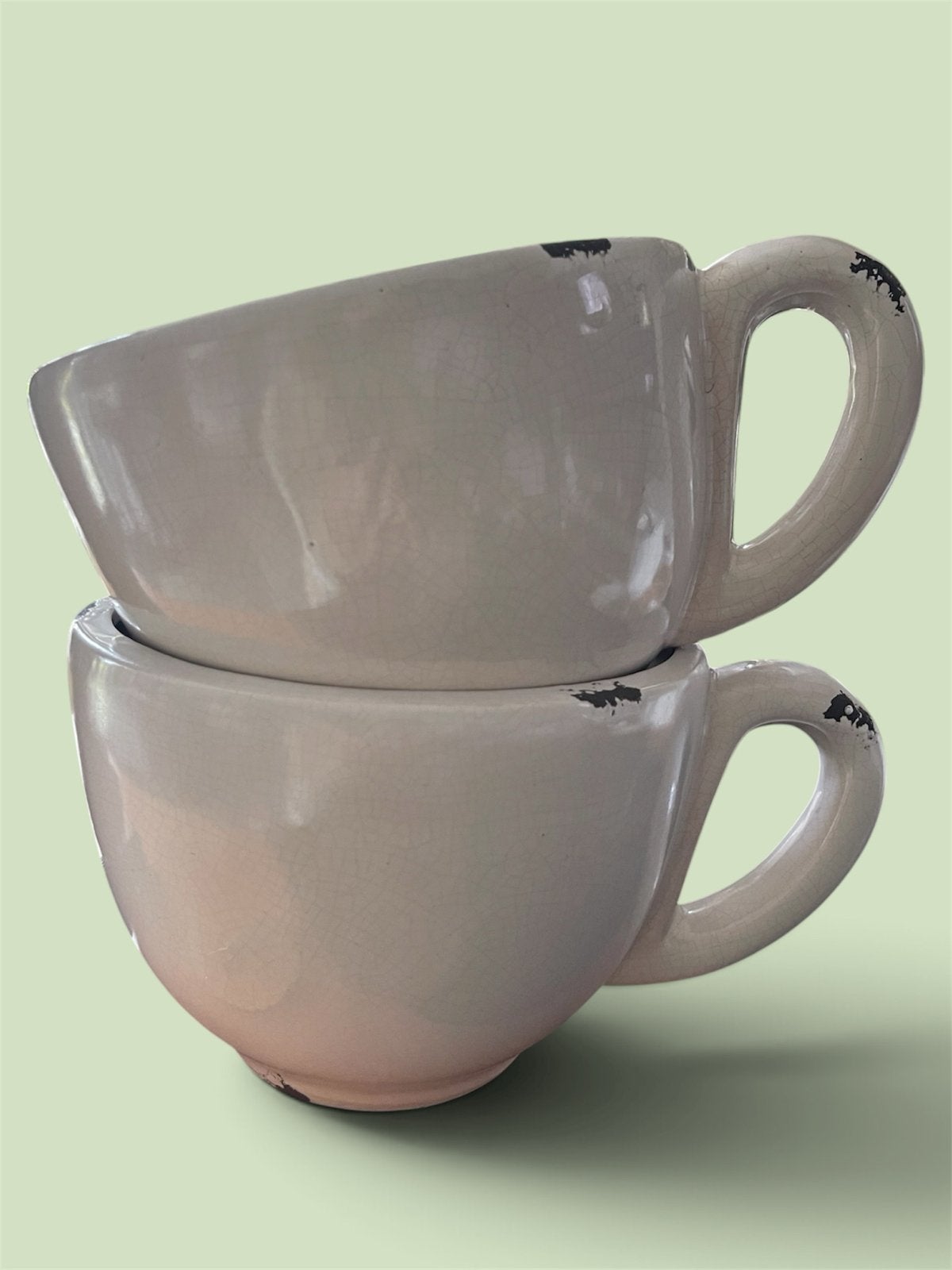 Decoratieve potten/ grote soepkommen - 25 cm met oor, Huis en Inrichting, Wit, Met handvat, Nieuw, Ophalen of Verzenden