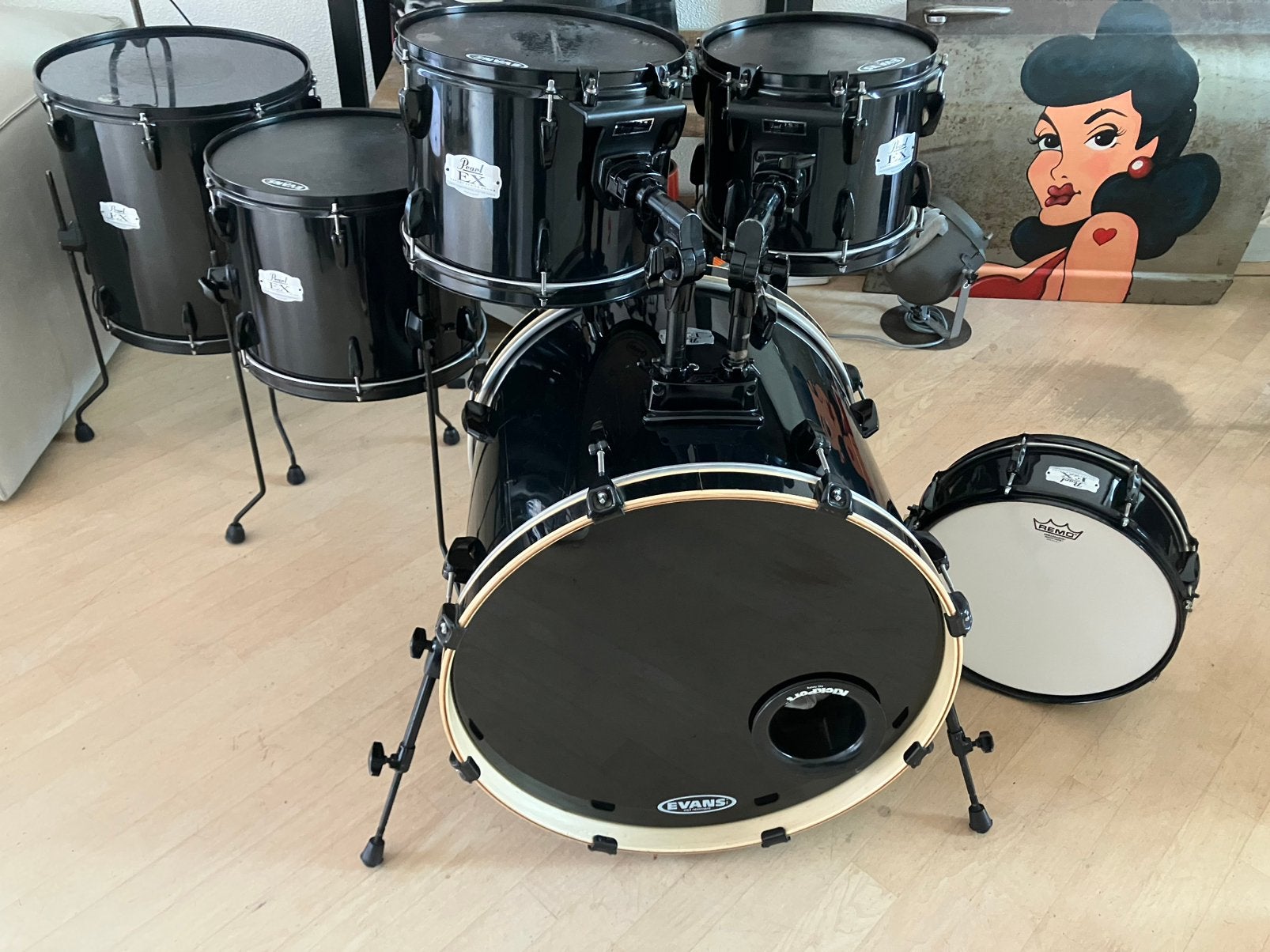 PEARL EX black 6delig!  compleet of shellset, Ophalen, Gebruikt, Pearl
