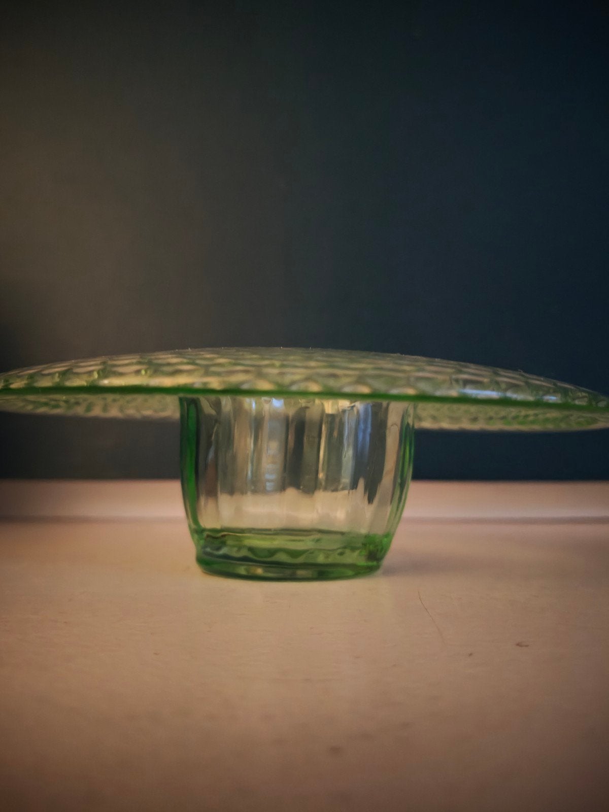 Jobling Posy bowl Art Deco 1930's groen glas schaaltje vaas, Ophalen of Verzenden