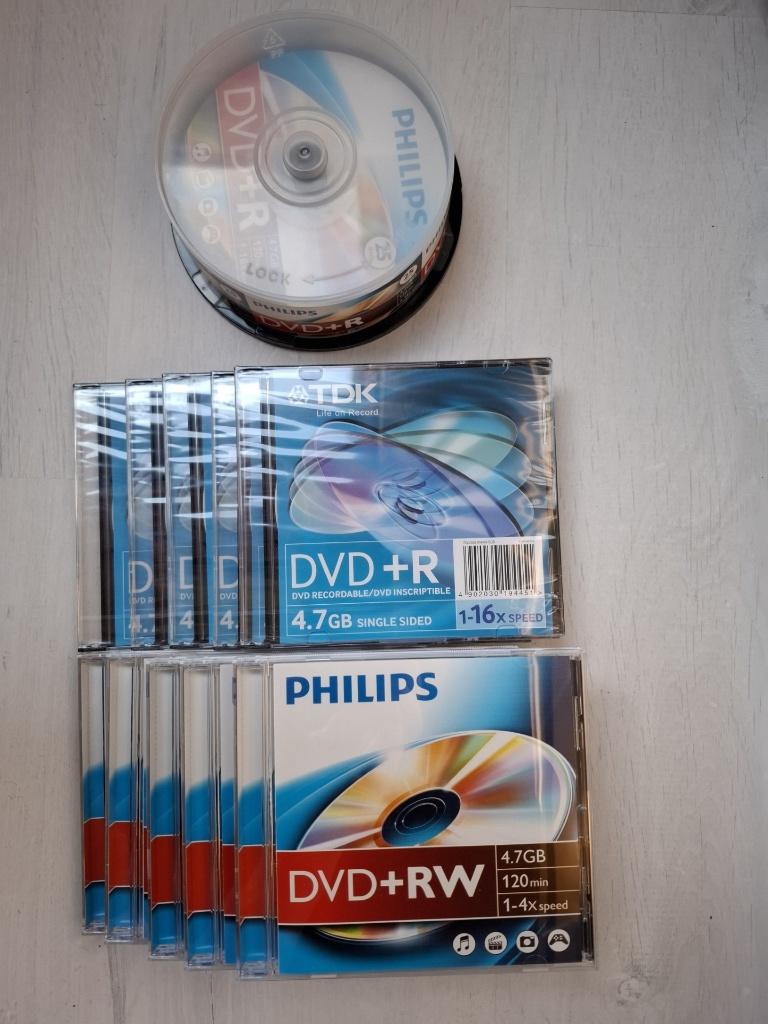 25 stuks nieuwe Philips en TDK DVD+R & DVD+RW, Herschrijfbaar, Philips en TDK, Nieuw, Ophalen of Verzenden