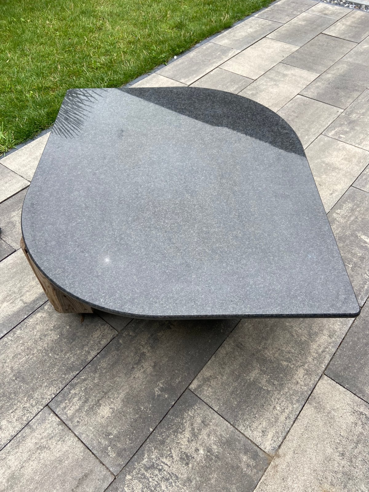 Graniete salontafel voor binnen en buiten, Ophalen, Zo goed als nieuw, Rechthoekig, Hout