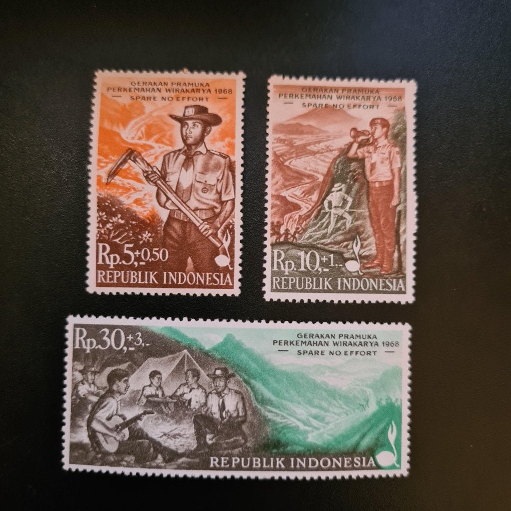 1968 Indonesië (mi 607-609) scouting padvinderij (postfris), Verzenden, Postfris, Overige thema's