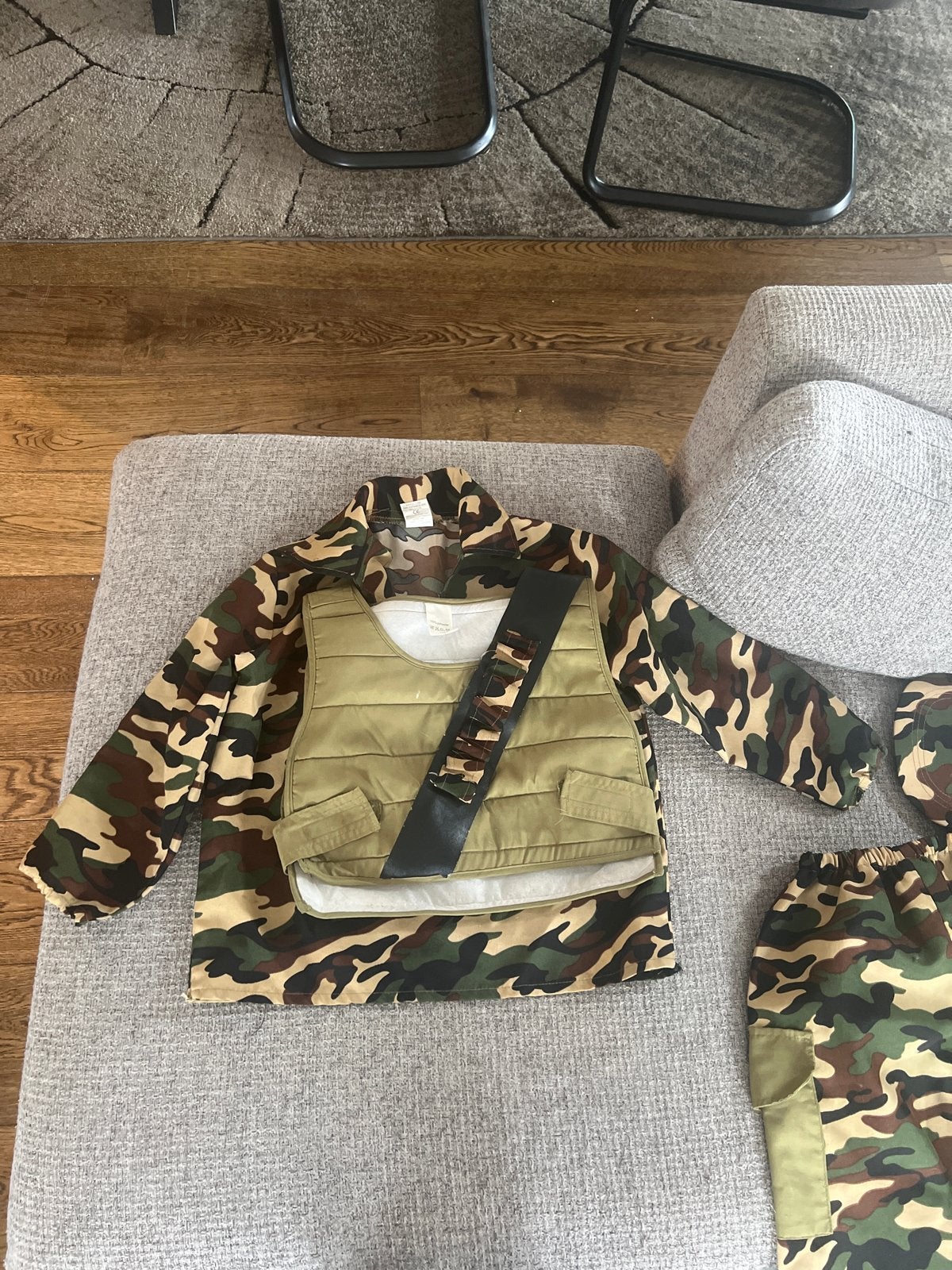 Camo leger verkleedpak voor kinderen - Maat 128, Ophalen of Verzenden, Gebruikt, Jongen of Meisje, Setje