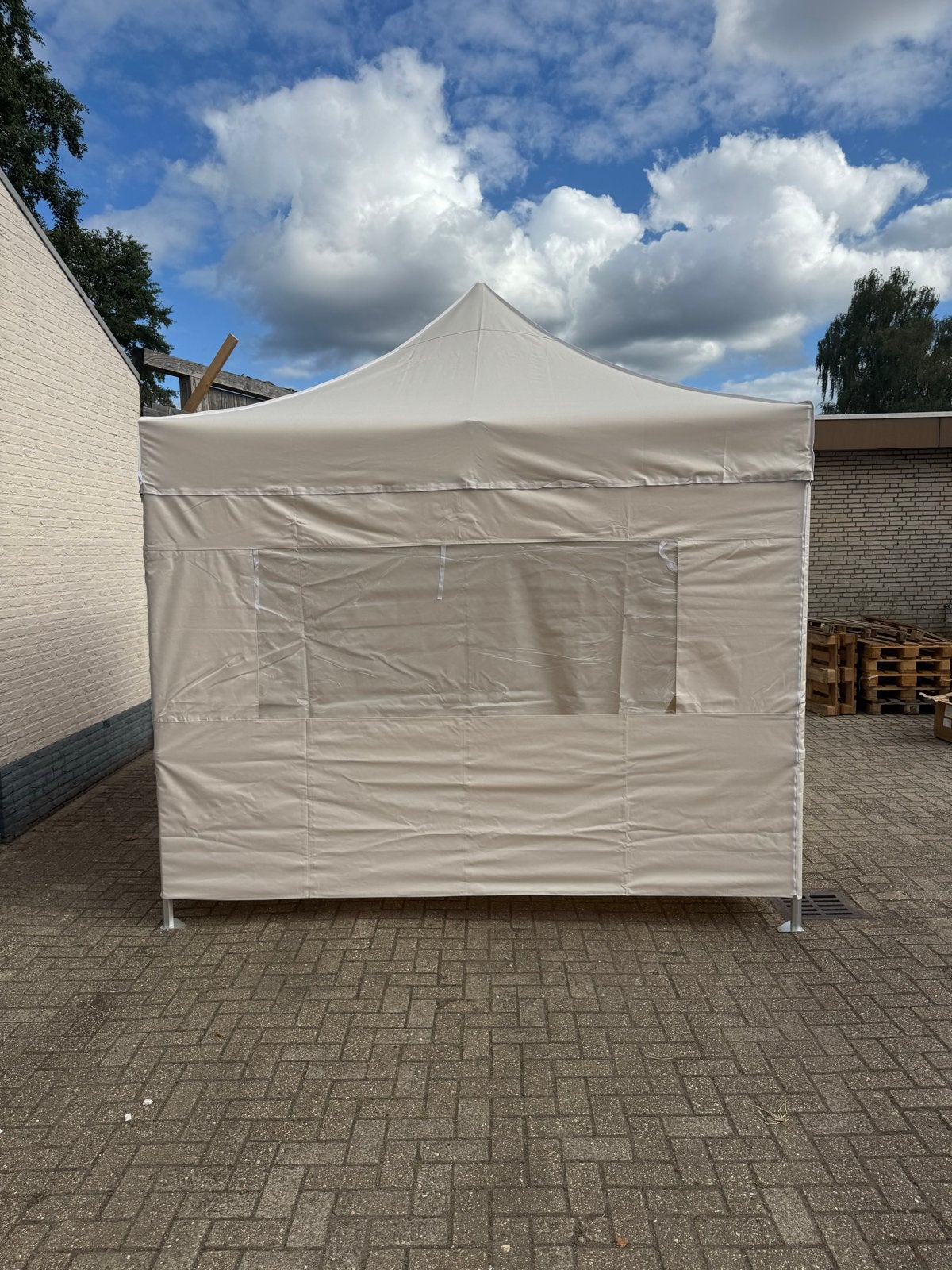 Foto 7 van Professionele 3x3 Beige  Partytent Aluminium - Zeshoekig