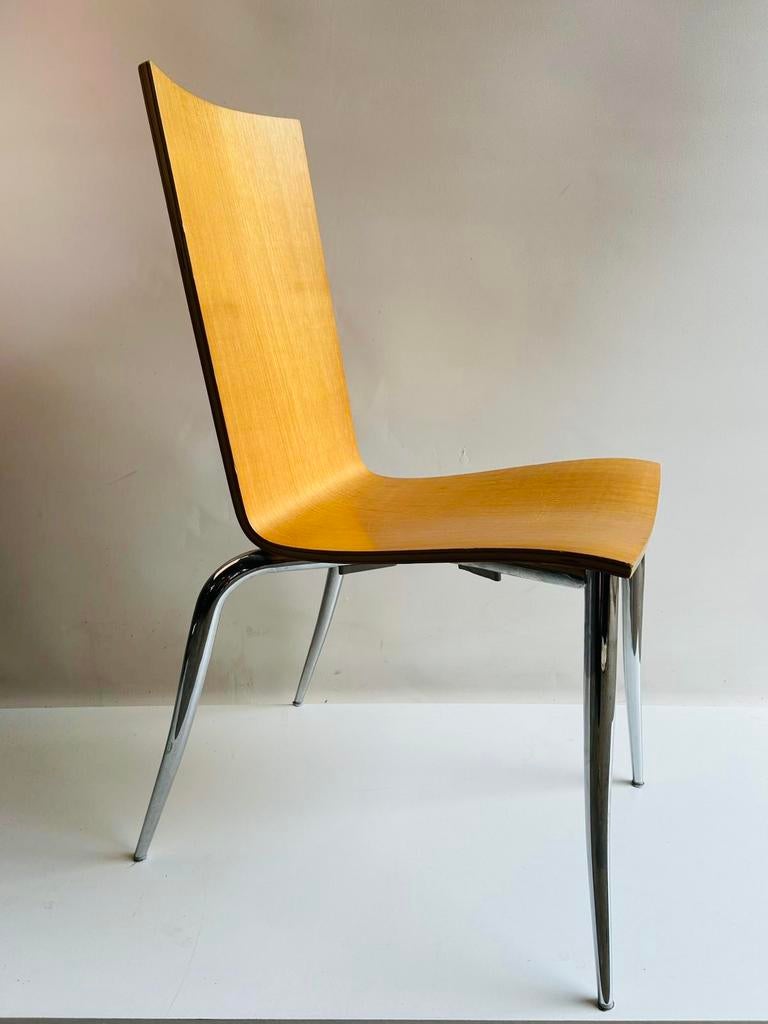 Philippe Starck design stoel , 2 in voorraad, Huis en Inrichting, Stoelen, Gebruikt, Twee, Hout, Metaal, Bruin, Ophalen of Verzenden