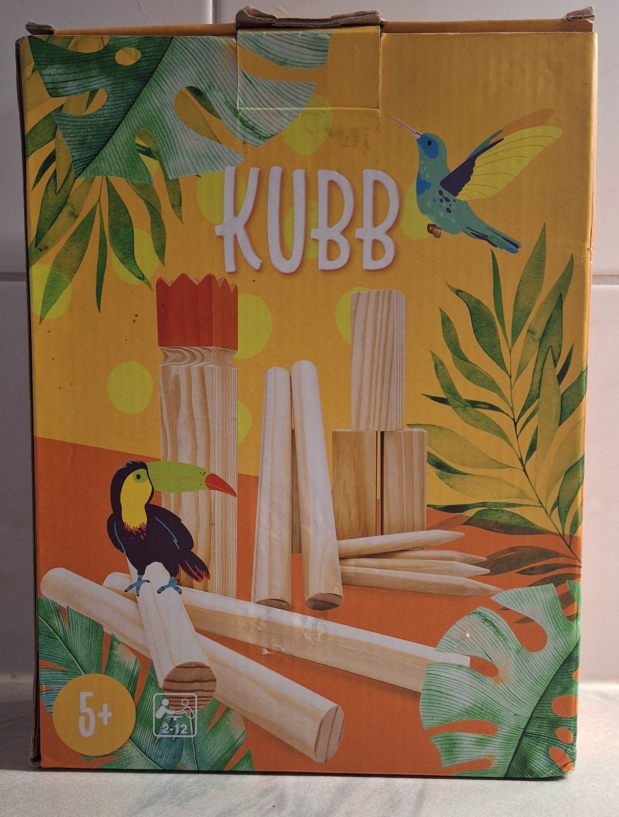Kubb spel hout, nieuw in doos, koning 25 cm., Ophalen of Verzenden, Nieuw