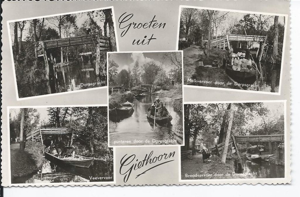 Groeten uit Giethoorn Dorpsgracht Foto/Ansichtkaart a-26 jdu, Ophalen of Verzenden, Ongelopen, Overijssel