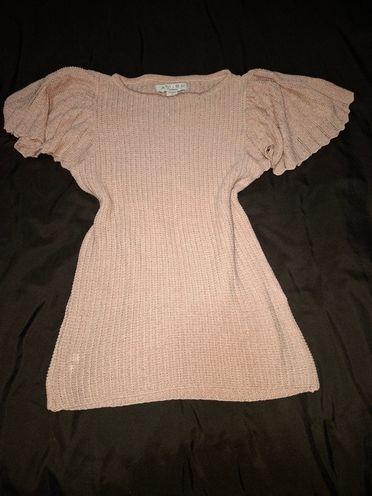 Lichtroze top met vlindermouwen en glitters - Maat S, Ophalen of Verzenden, Roze, Maat 36 (S), AMISU Knitwear