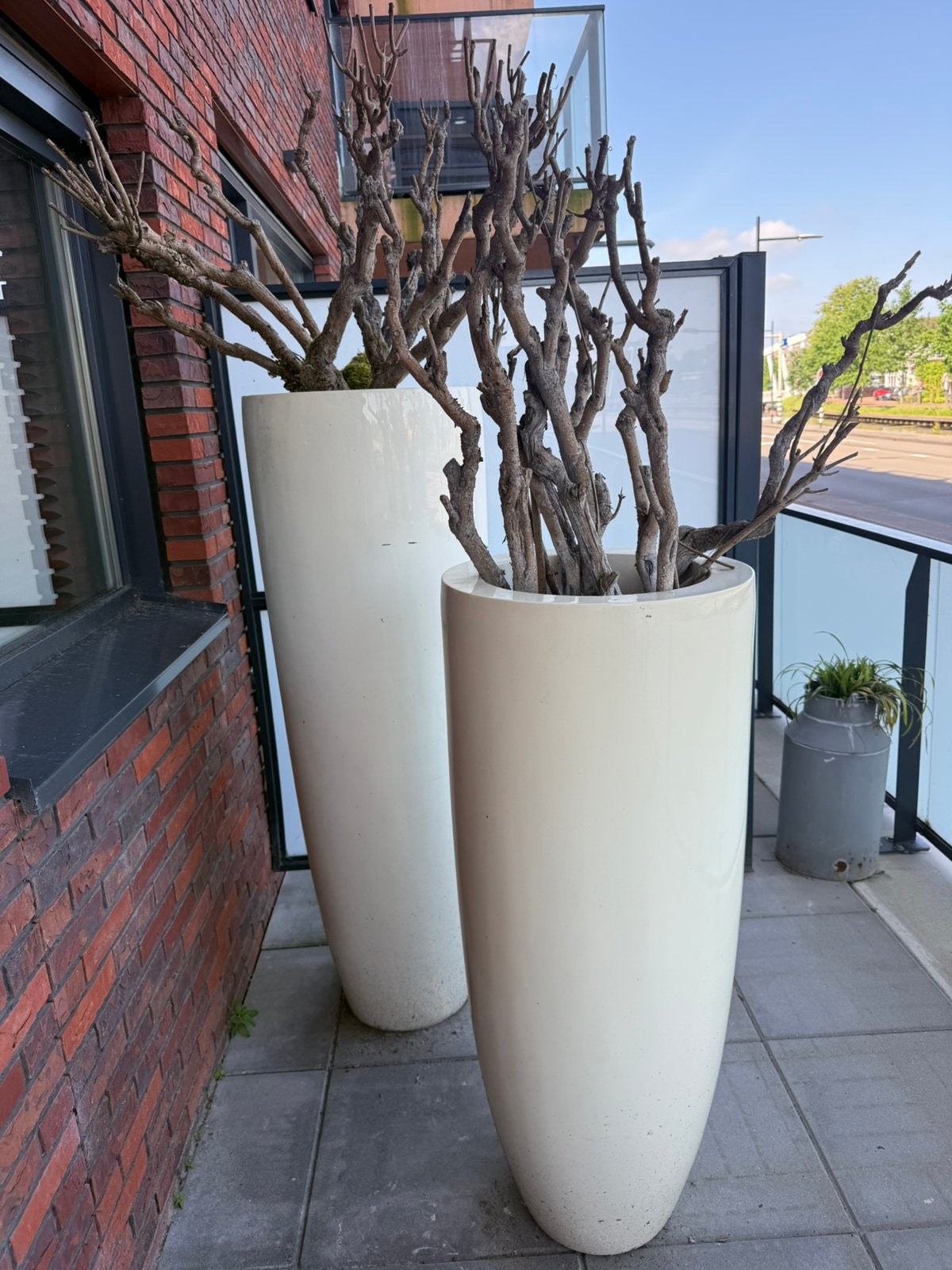 Bloempotten buiten 150x50 cm en 120x50 cm, Tuin en Terras, Bloembakken en Plantenbakken, Ophalen, Kunststof, 100 cm of meer, Rond