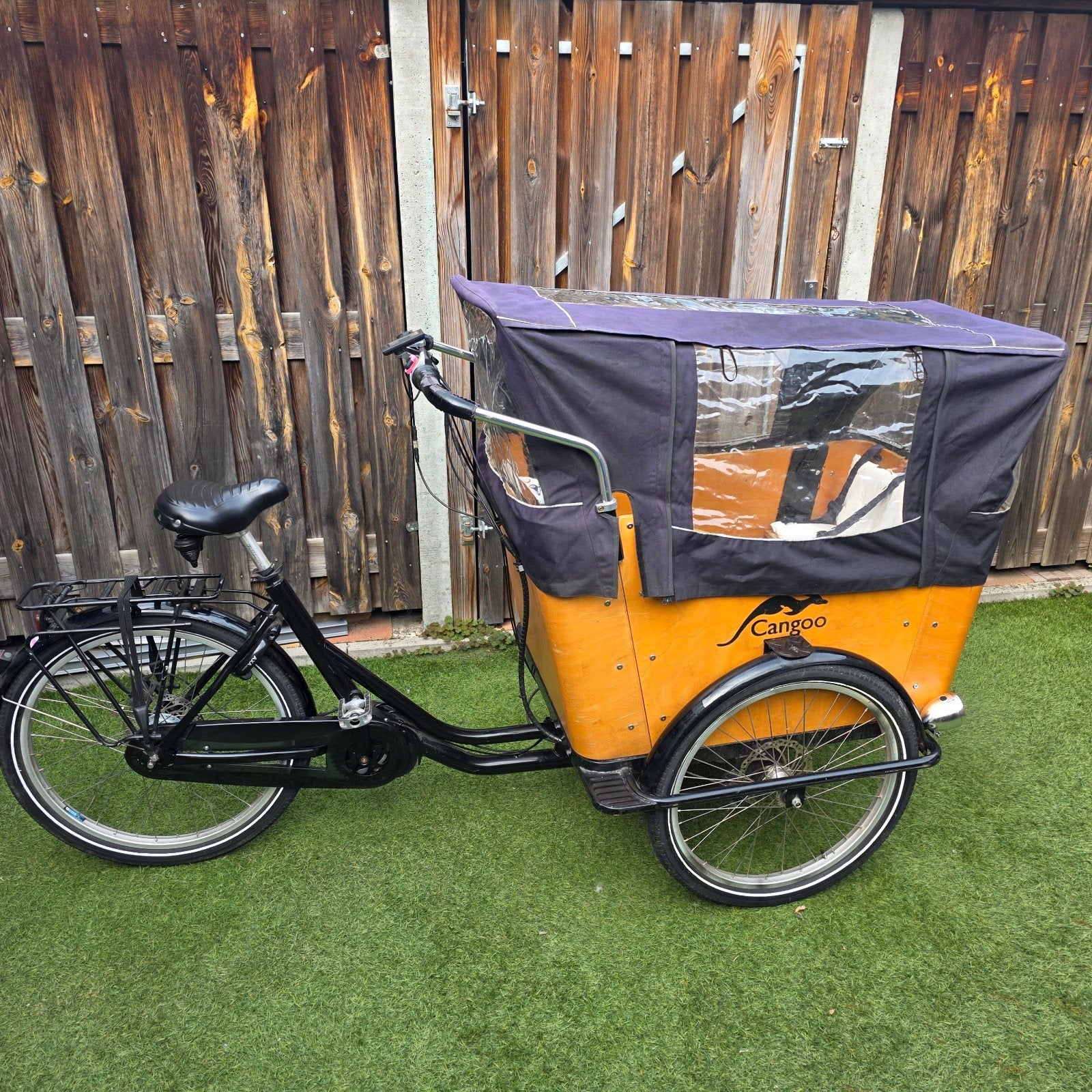 Elektrische Cangoo Driewiel-Bakfiets, 4 kinderen of meer, Gebruikt, Elektrisch, Schijfrem
