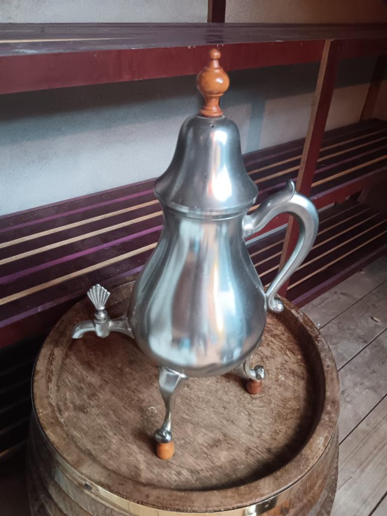 Vintage Tinnen Koffie/Thee Dispenser met Kraantje, Antiek en Kunst, Antiek | Tin, Ophalen of Verzenden