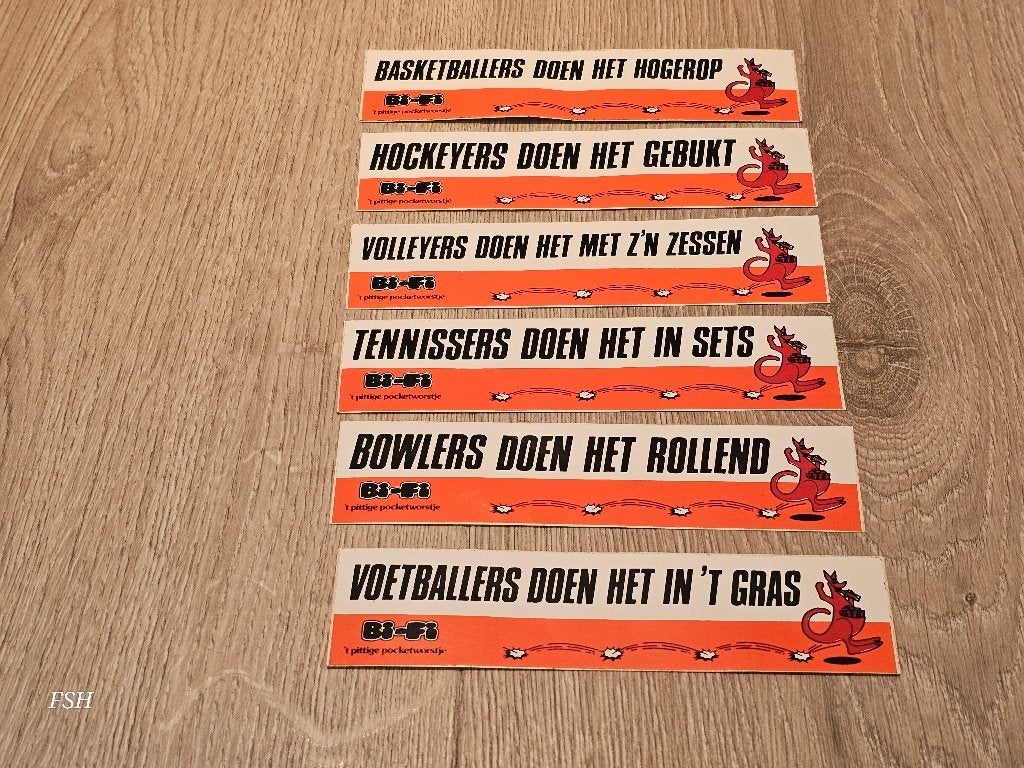 Stickers: Bifi, 6 stuks., Verzamelen, Ophalen of Verzenden, Nieuw, Sport