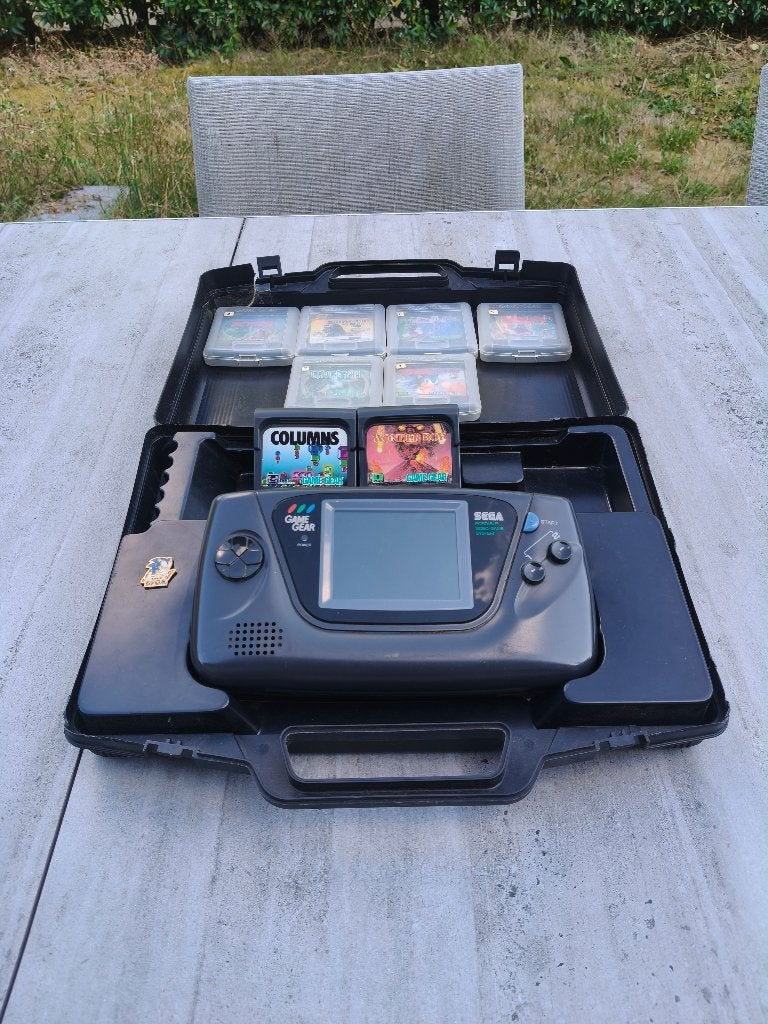 Sega Game Gear console met 8 games, Game Gear, Ophalen of Verzenden, Zonder controller, Gebruikt