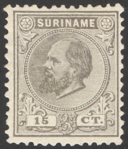 Suriname NVPH nr 8 ongebruikt Koning Willem III 1889, Ophalen of Verzenden, Postfris