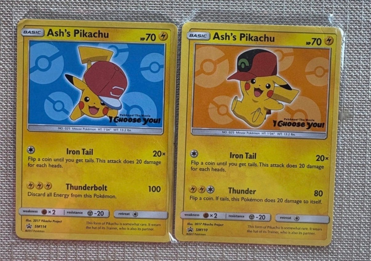 2x Ash’s Pikachu Promo Set – SM110 & SM114, Hobby en Vrije tijd, Verzamelkaartspellen | Pokémon, Ophalen of Verzenden, Zo goed als nieuw