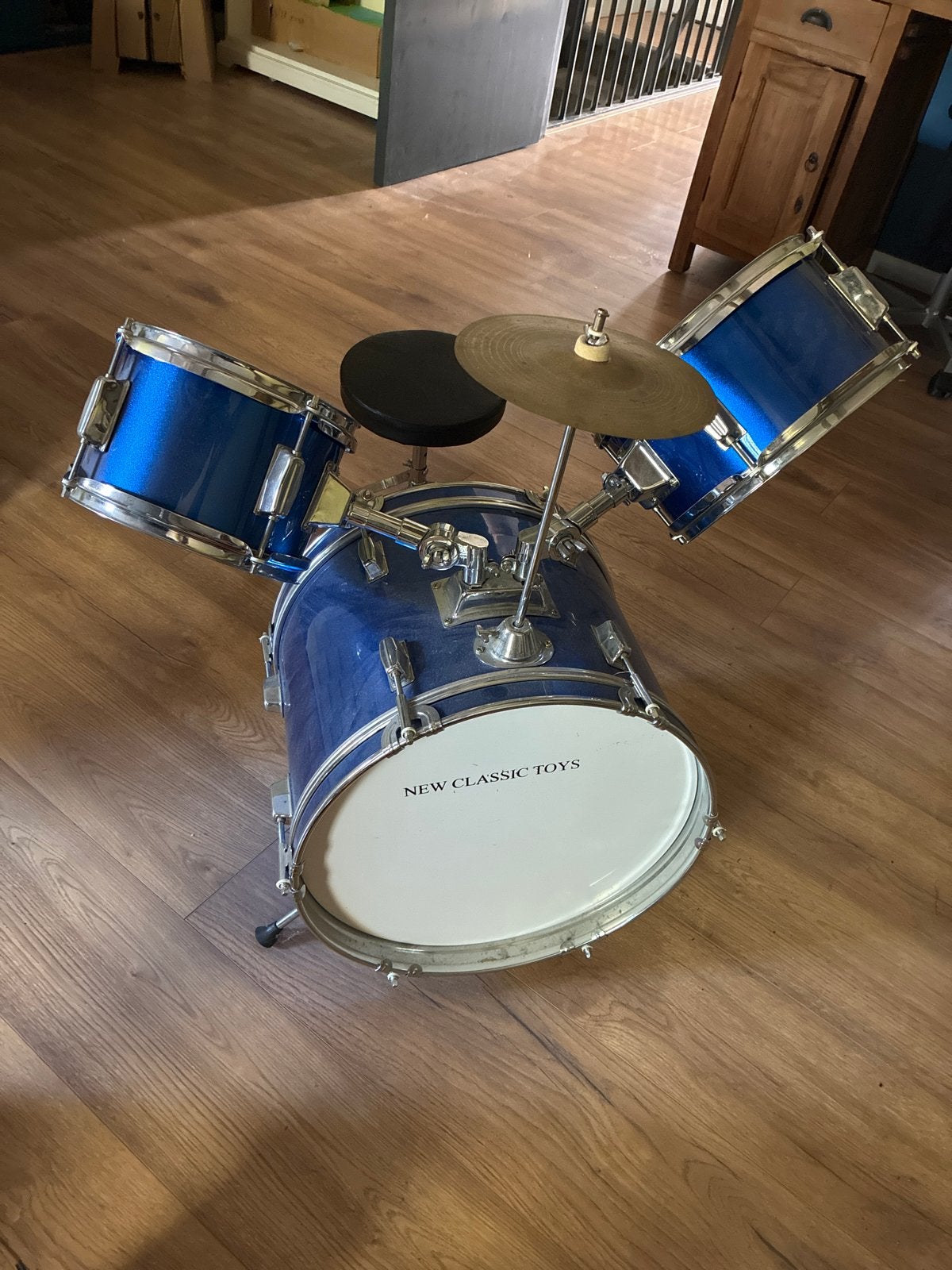 New Classic Toys Kinderdrumstel - Blauw, Ophalen, Gebruikt, Overige merken