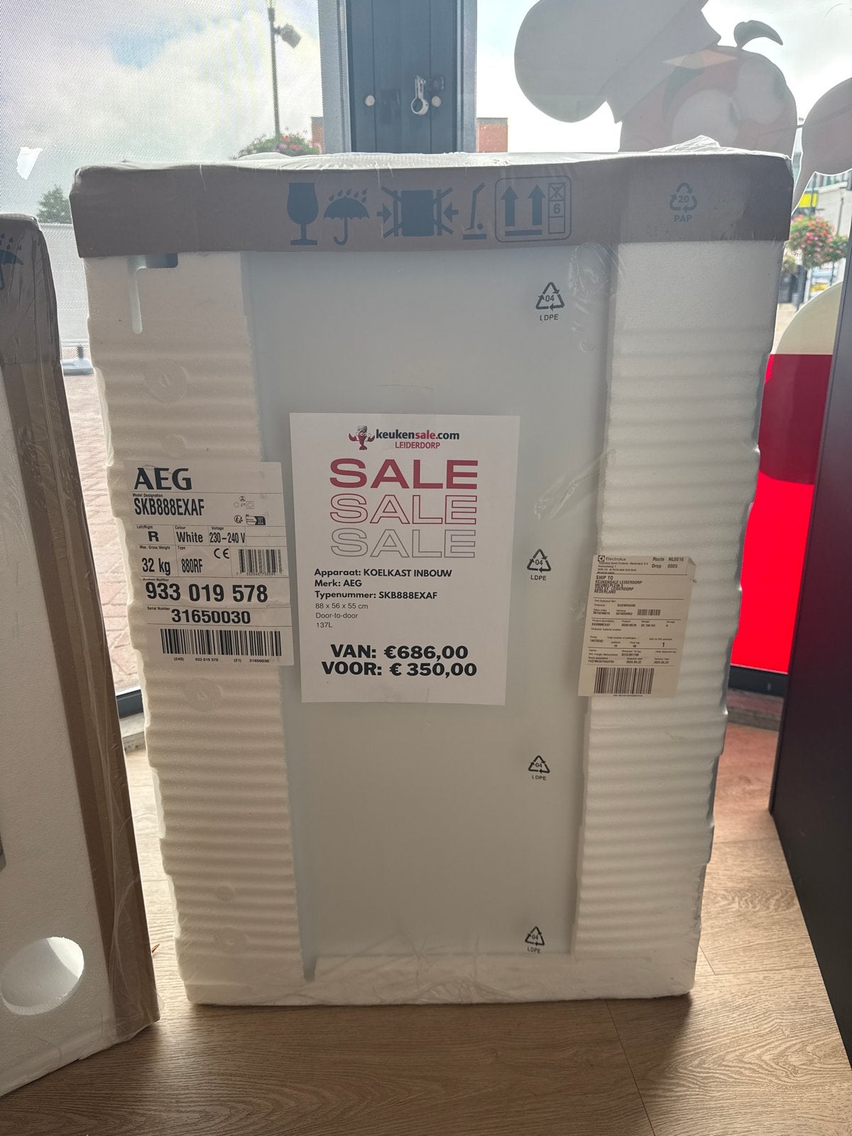 AEG SKB888EXAF Inbouw Koelkast - Nieuw in doos, Zonder vriesvak, 100 tot 150 liter, Nieuw, 45 tot 60 cm